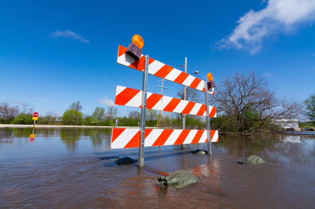 flooded road.