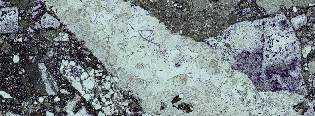 Breccia rock slice.